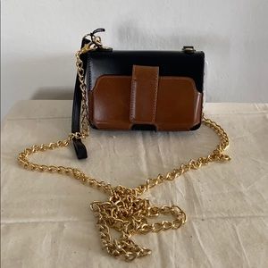 NWT Case-Mate Leather Gold Chain Bag